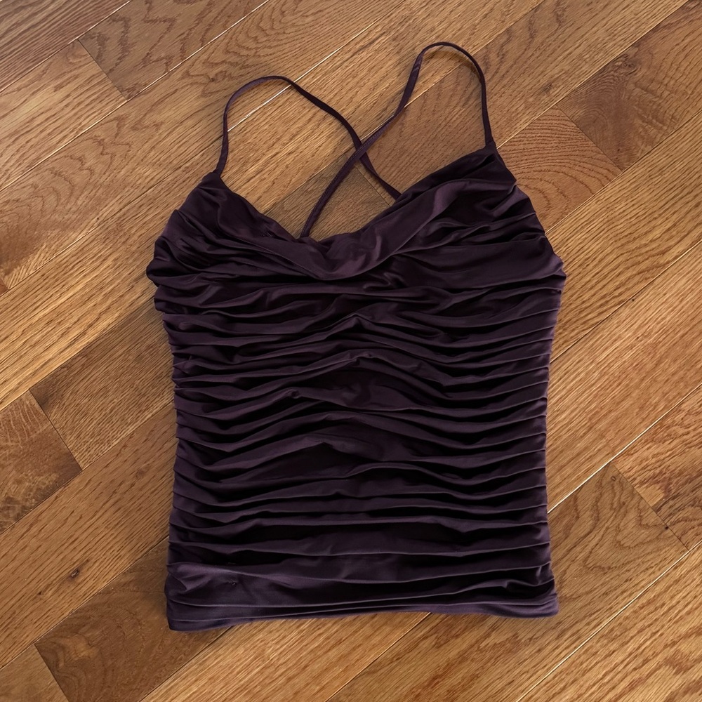 Express Ruched Cowl Neck Camisole - Plum
